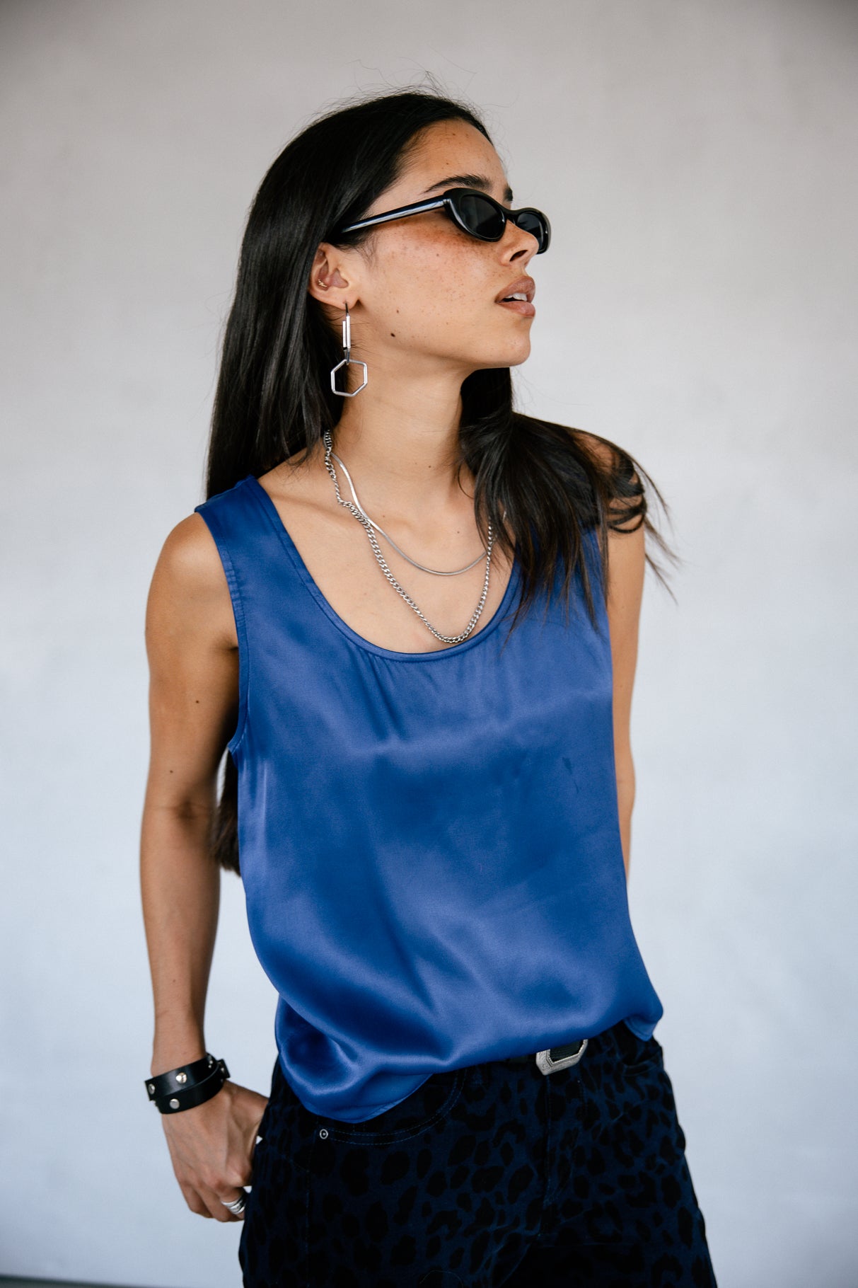   
            

Top sans manche Femme Dulcia Silk bellwether blue | Freeman T. Porter
          
