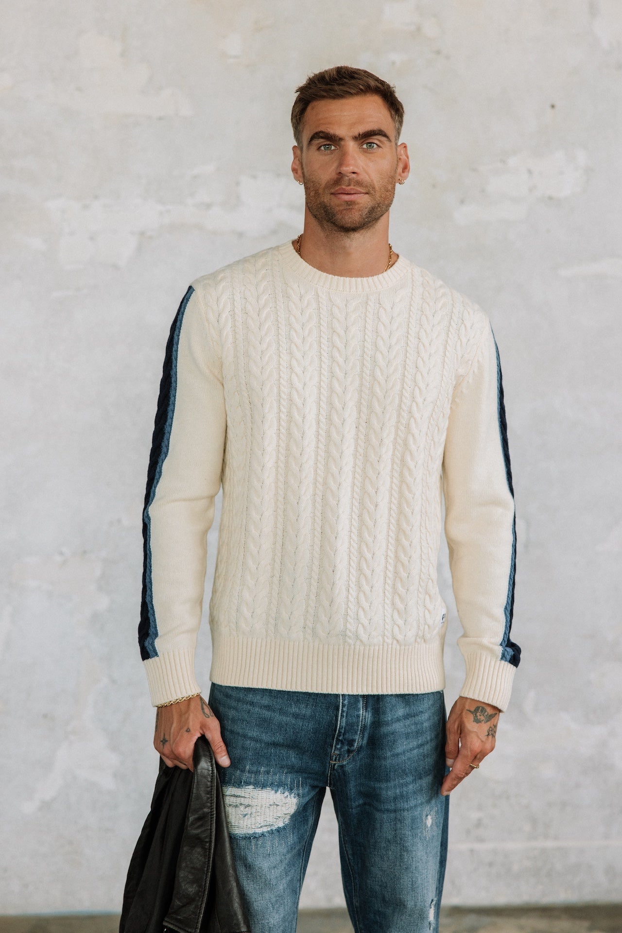 

Pull torsadé Homme Solino Twister cream | Freeman T. Porter
