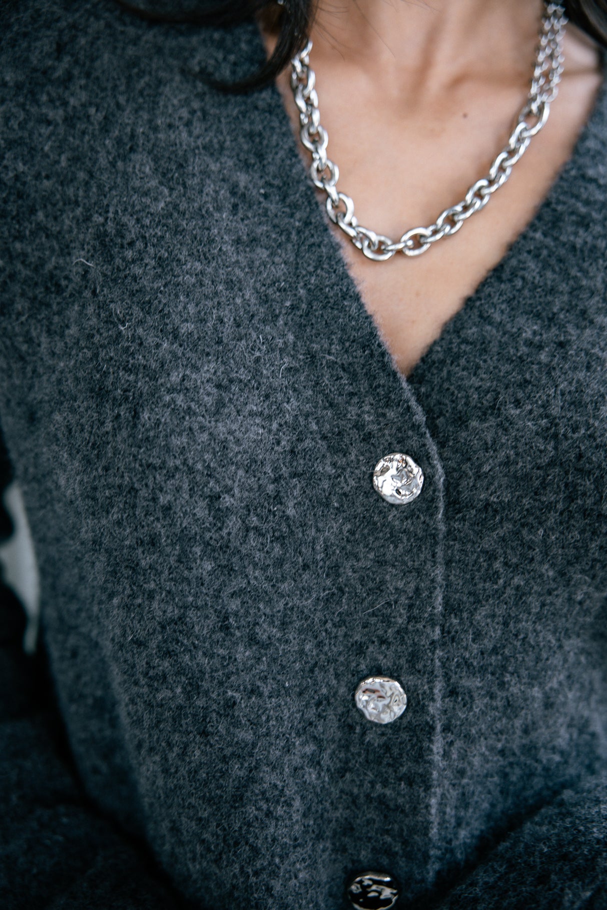 

Cardigan  Woman Clarane Plain anthra | Freeman T. Porter