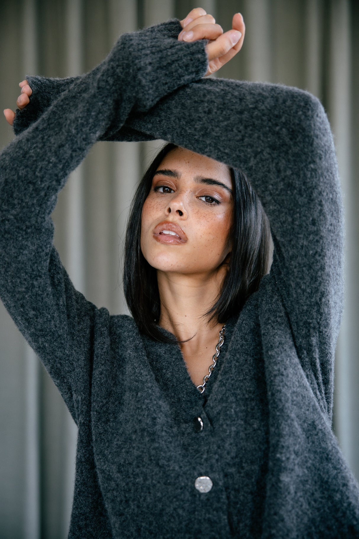 

Cardigan  Woman Clarane Plain anthra | Freeman T. Porter
