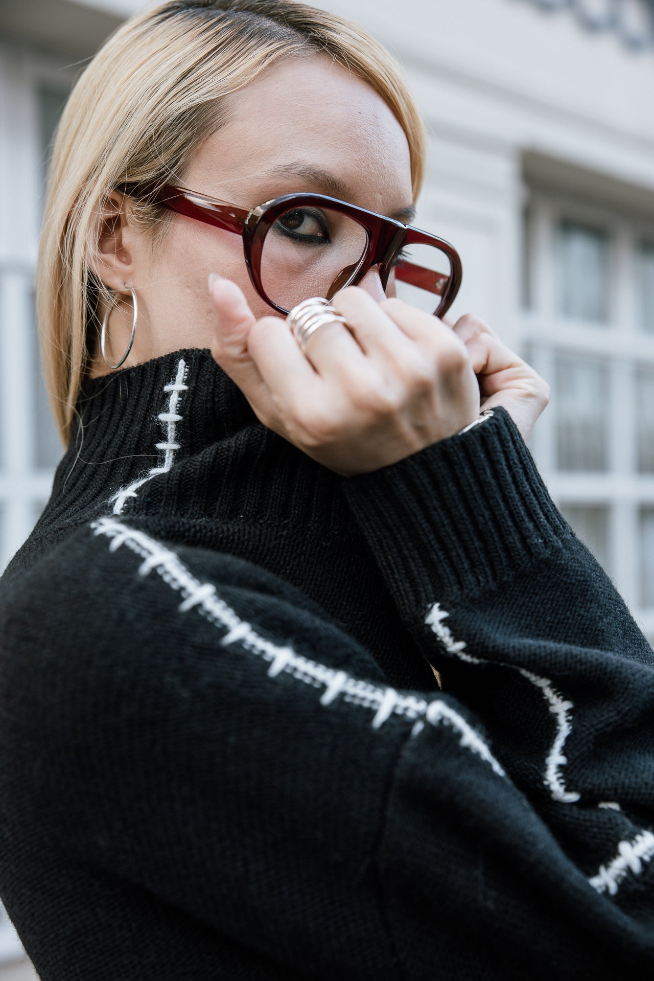 

Pullover mit Fransen-Details Damen Pears Rock black | Freeman T. Porter