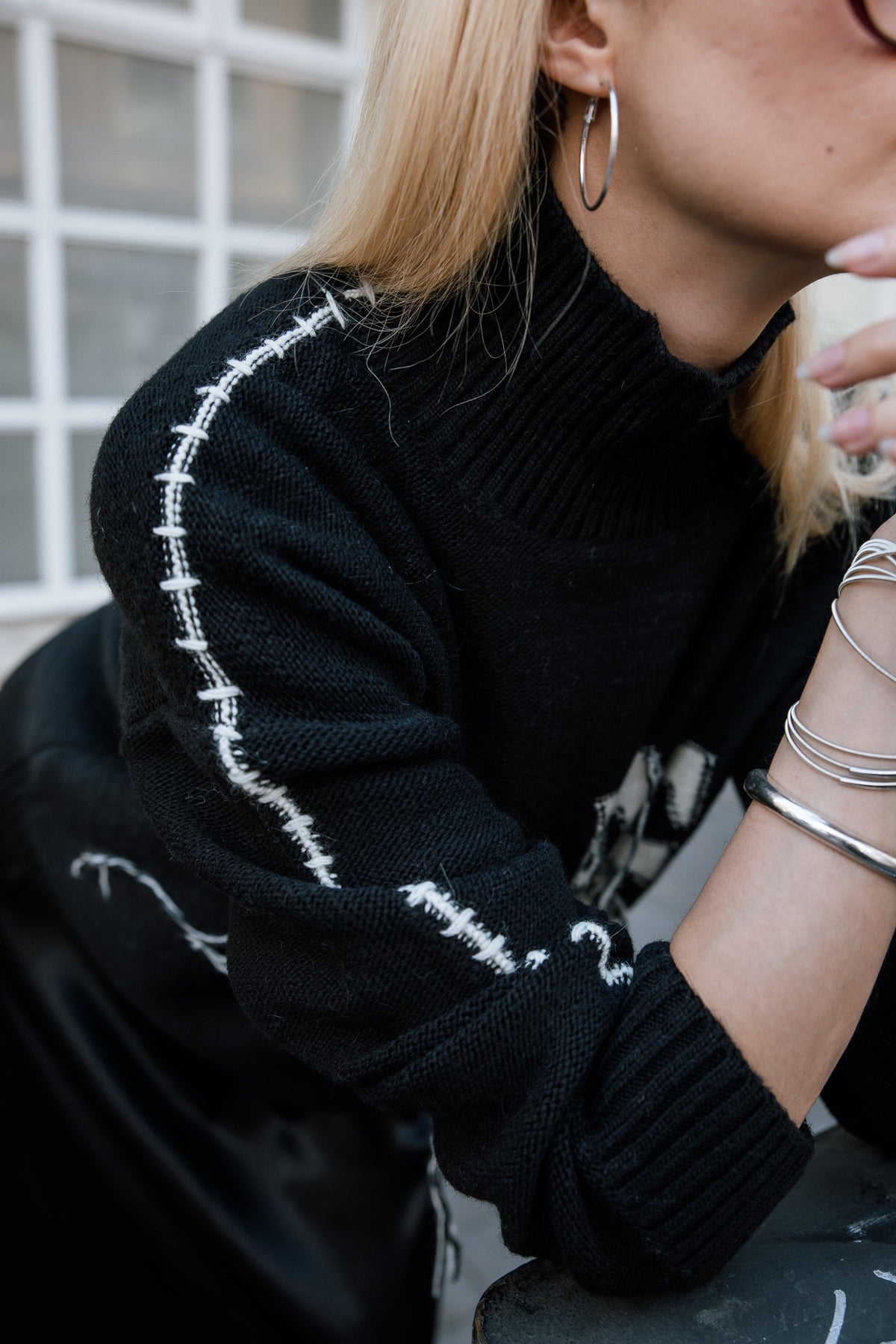 

Pullover mit Fransen-Details Damen Pears Rock black | Freeman T. Porter