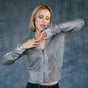 

Cardigan maille argentée Femme Geel olive night | Freeman T. Porter