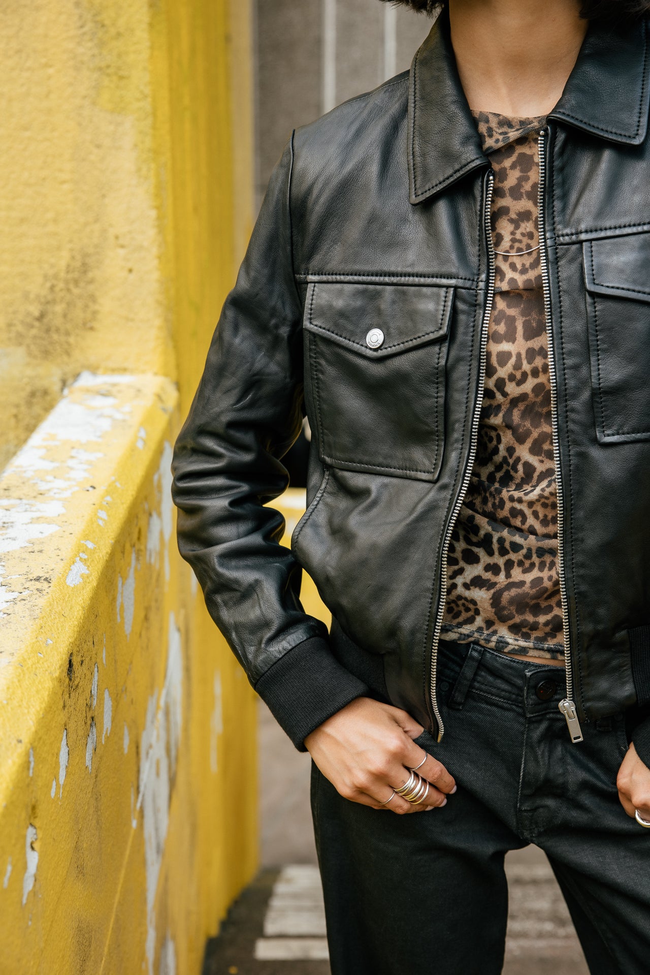 

Lederbomber Damen Virgy Leather black | Freeman T. Porter