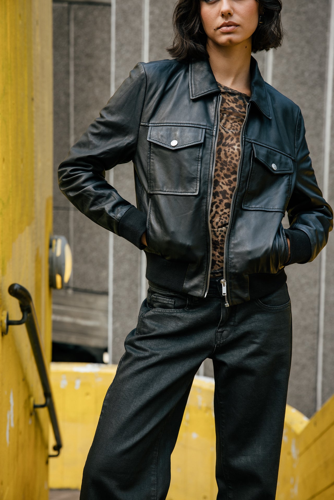 

Lederbomber Damen Virgy Leather black | Freeman T. Porter