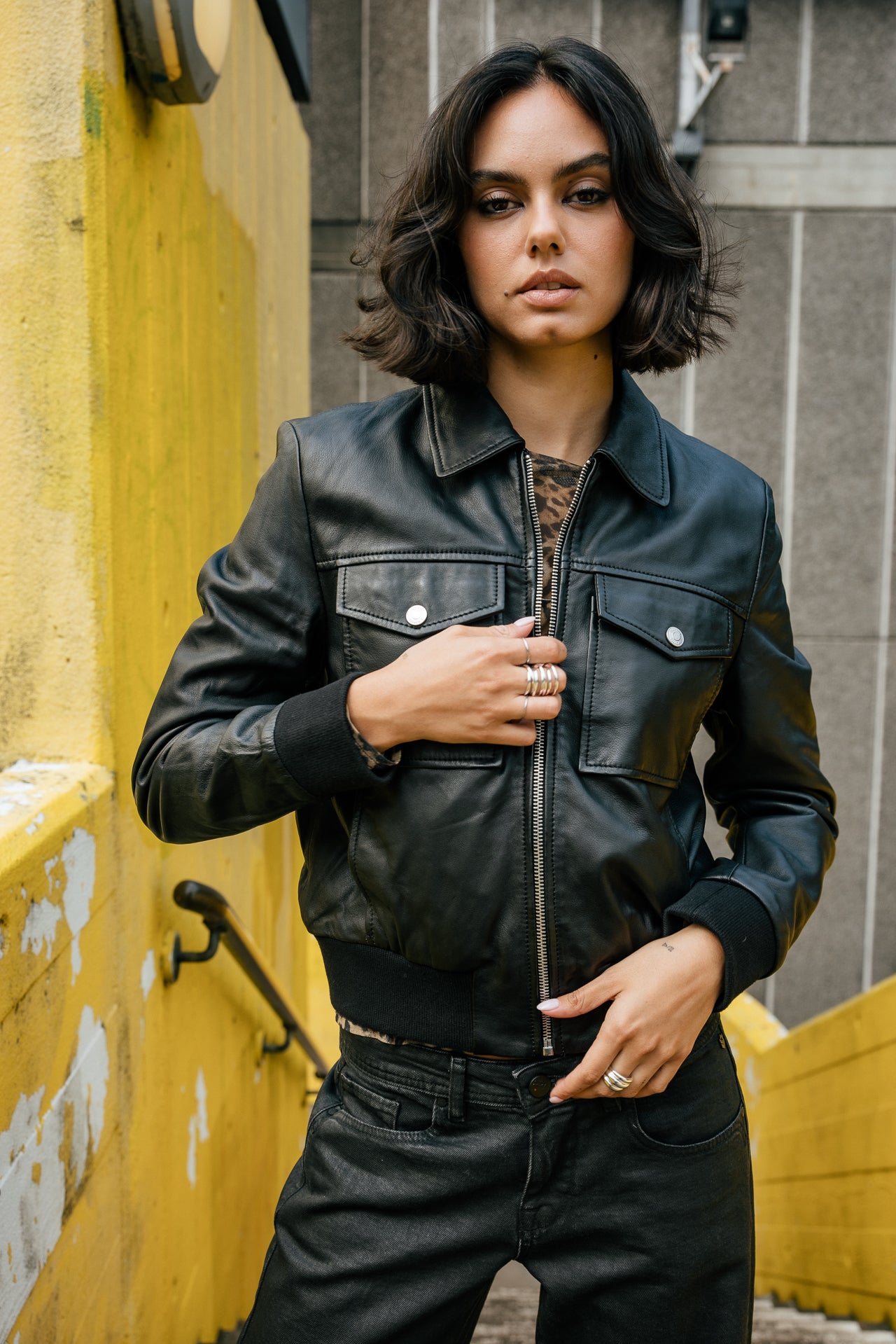 

Lederbomber Damen Virgy Leather black | Freeman T. Porter