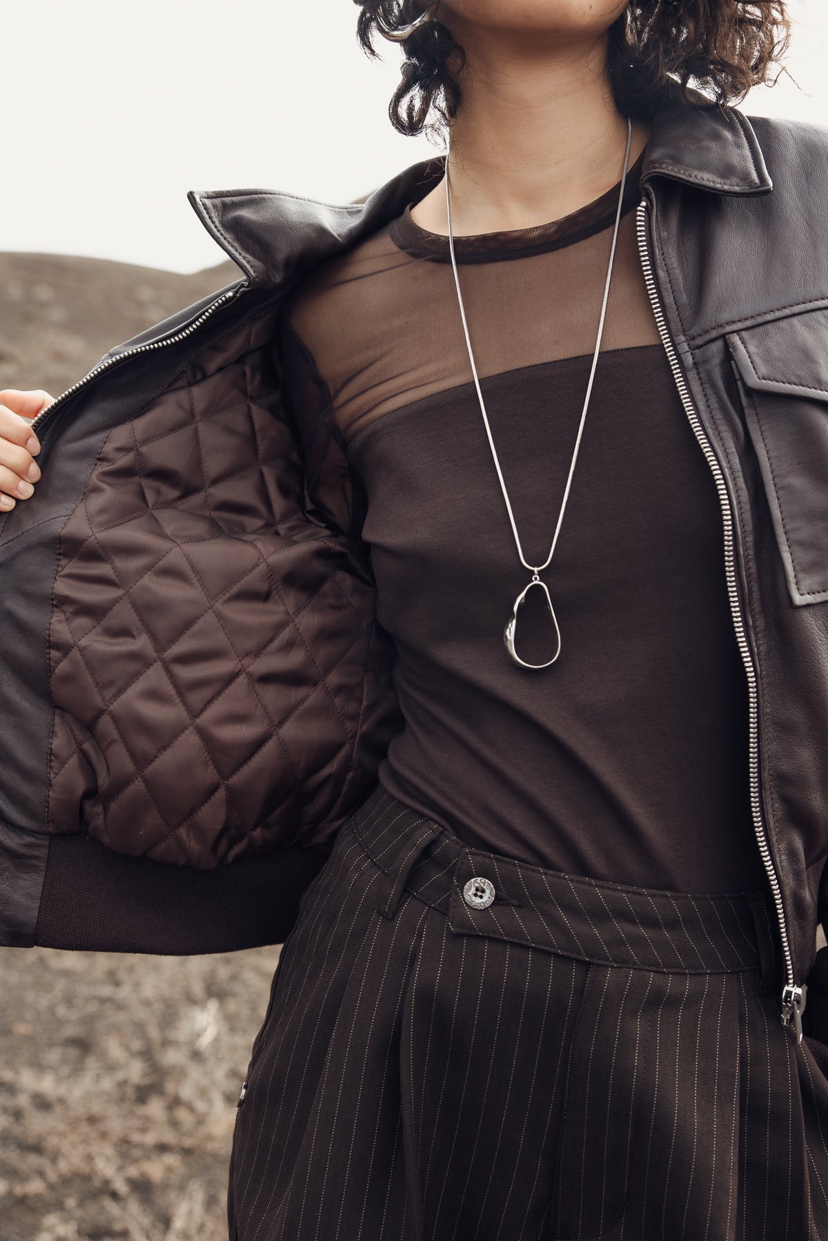 

Bomber en cuir Femme Virgy Leather brown | Freeman T. Porter