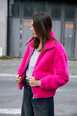 

Veste en fausse fourrure Femme Solly Fur pink fluo | Freeman T. Porter