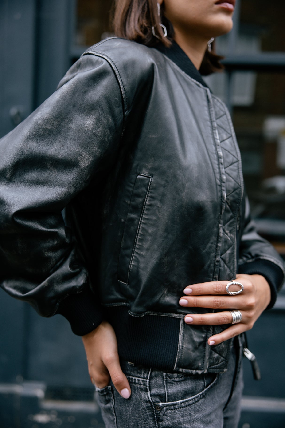 

Bomber en cuir Mujer Vlad Cuir vintage black | Freeman T. Porter