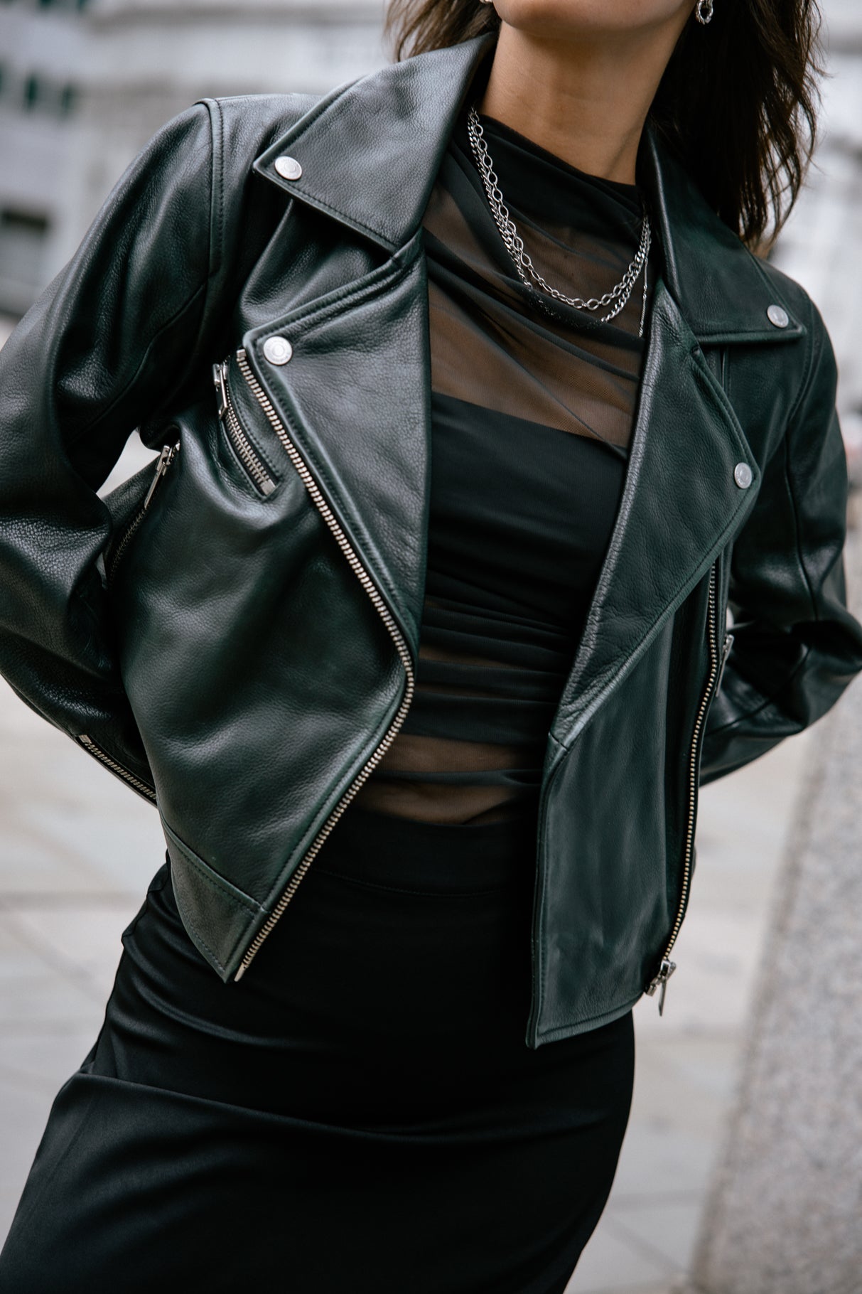 veste en cuir femme