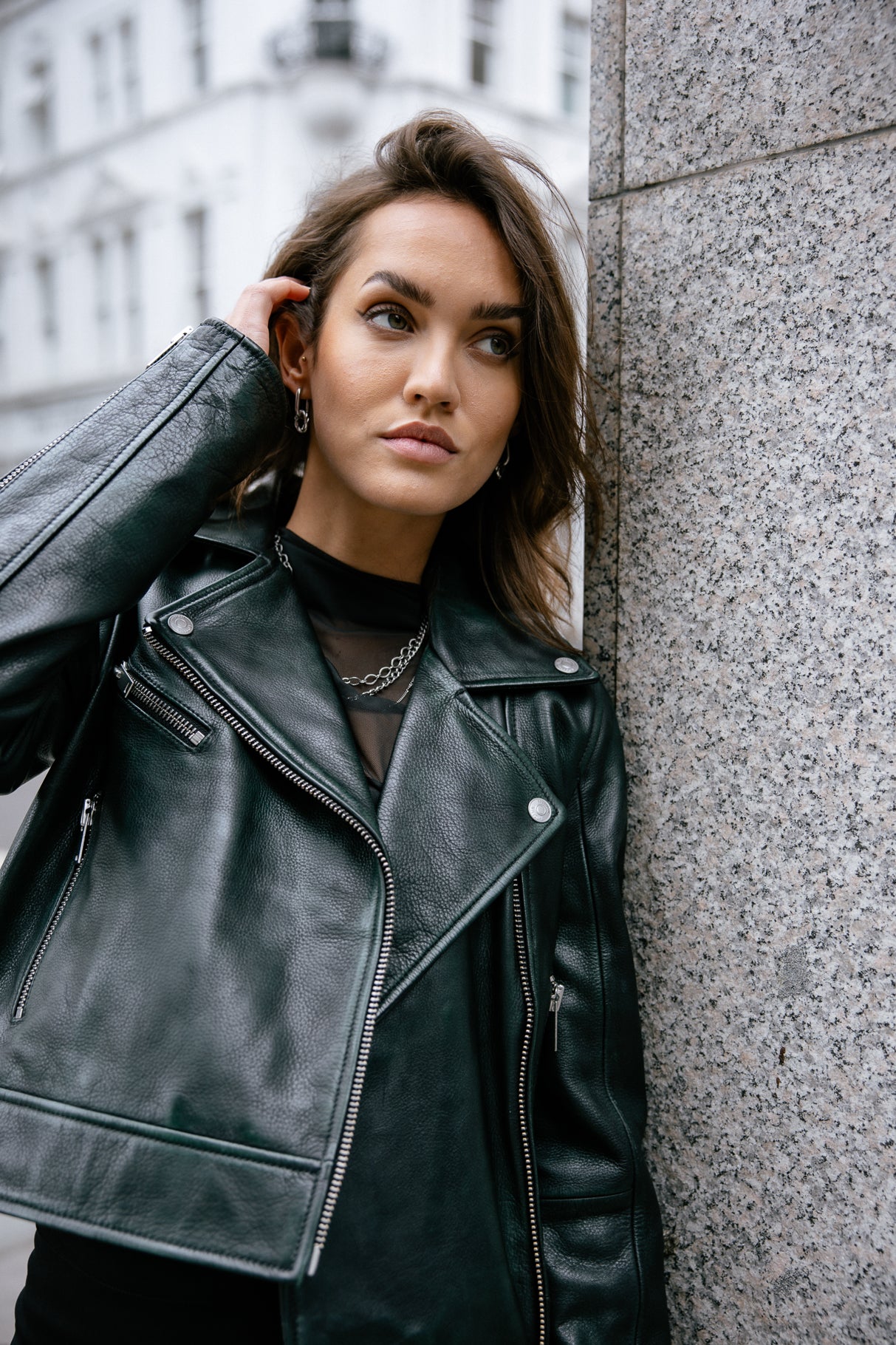 

Veste en cuir Femme Kenny Cuir dark green | Freeman T. Porter
