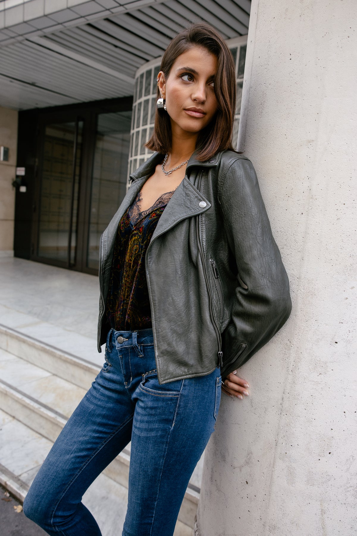 

Lederjacke Damen Kenny Leather olive | Freeman T. Porter