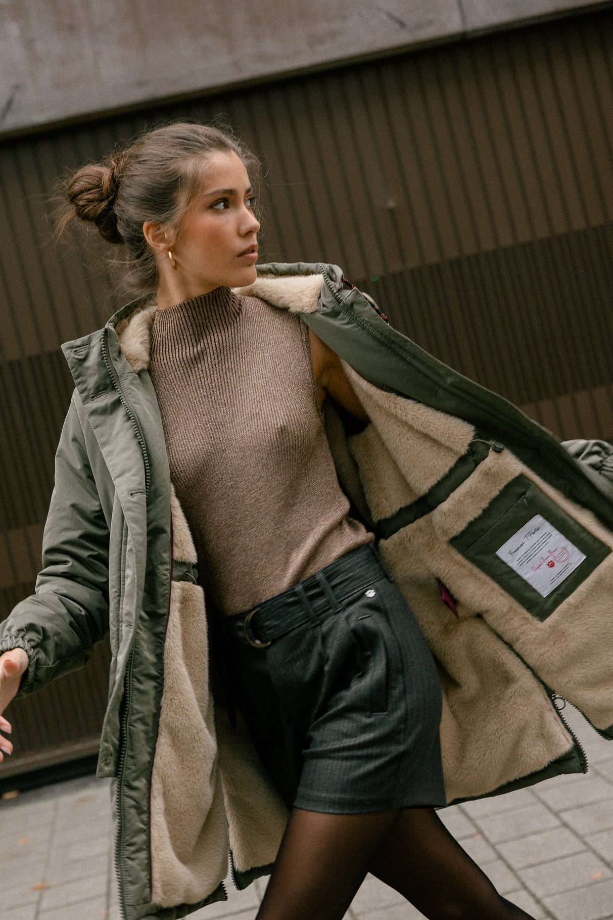 

Zipped parka Woman Bailee Fur chino green | Freeman T. Porter