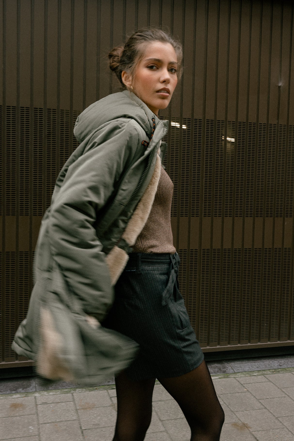 

Zipped parka Woman Bailee Fur chino green | Freeman T. Porter