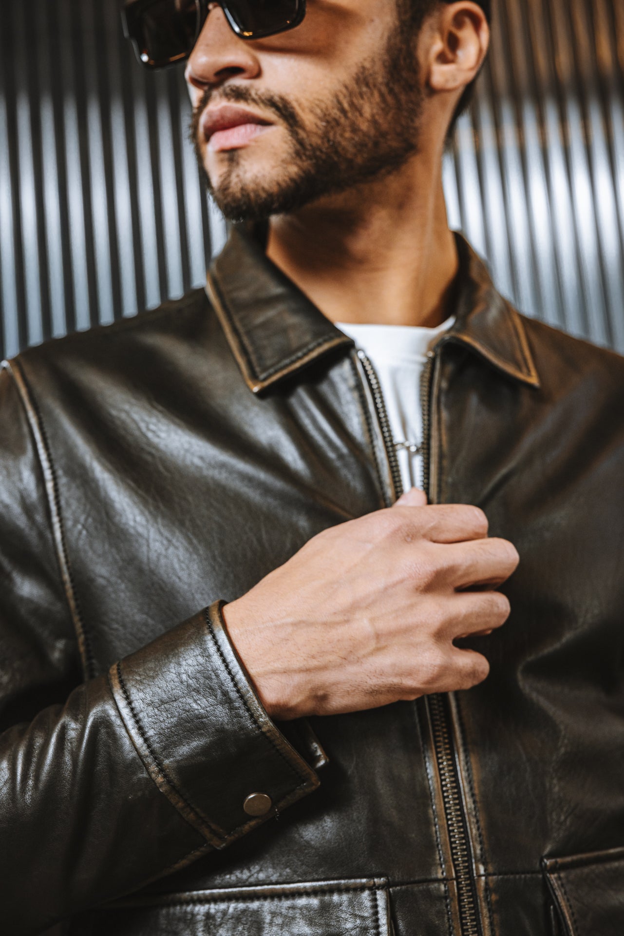 Spencer Sheep Vintage leather jacket, brown | Freeman T. Porter