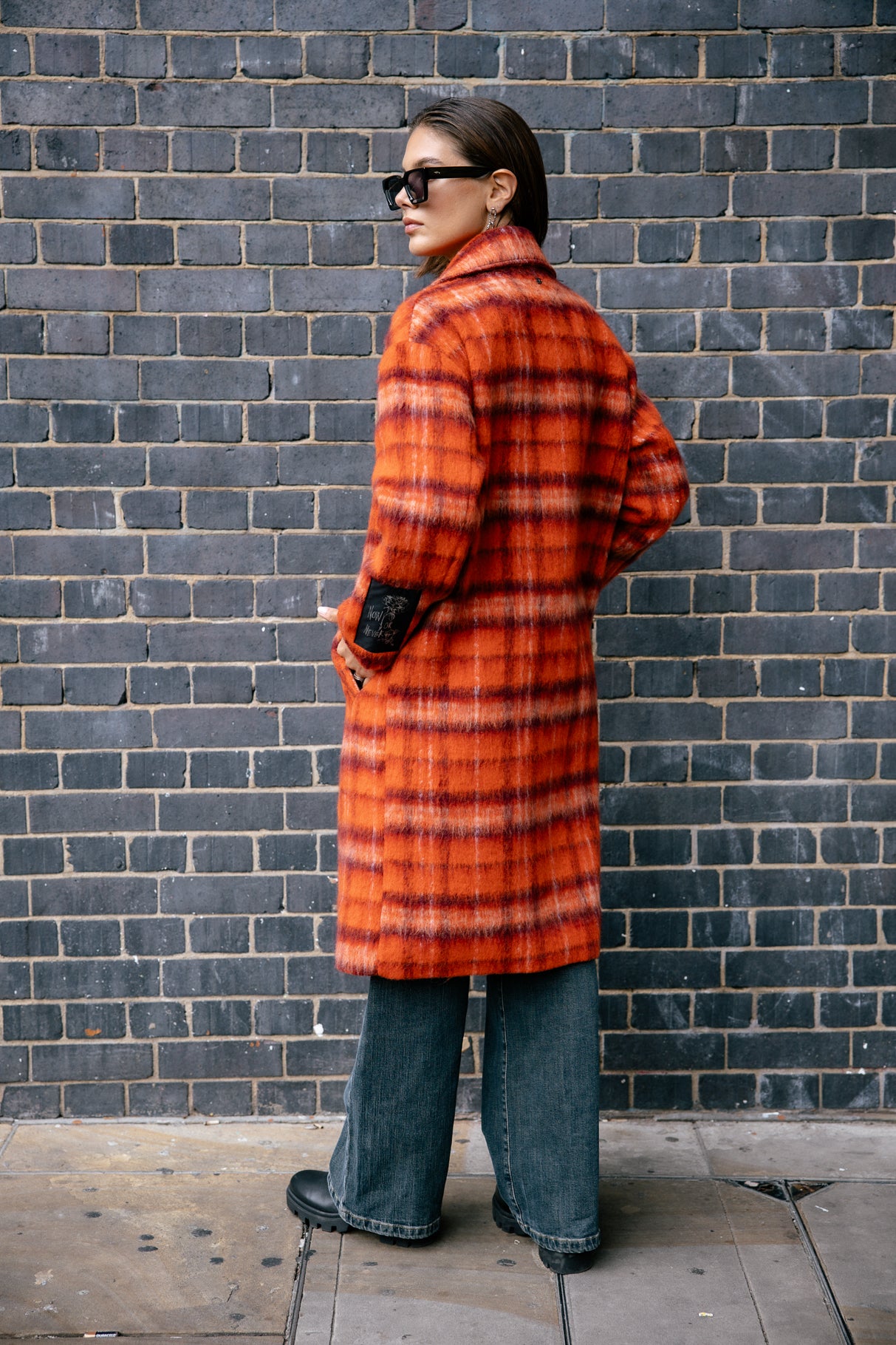 

Manteau long Mujer Millie Plaid red orange | Freeman T. Porter