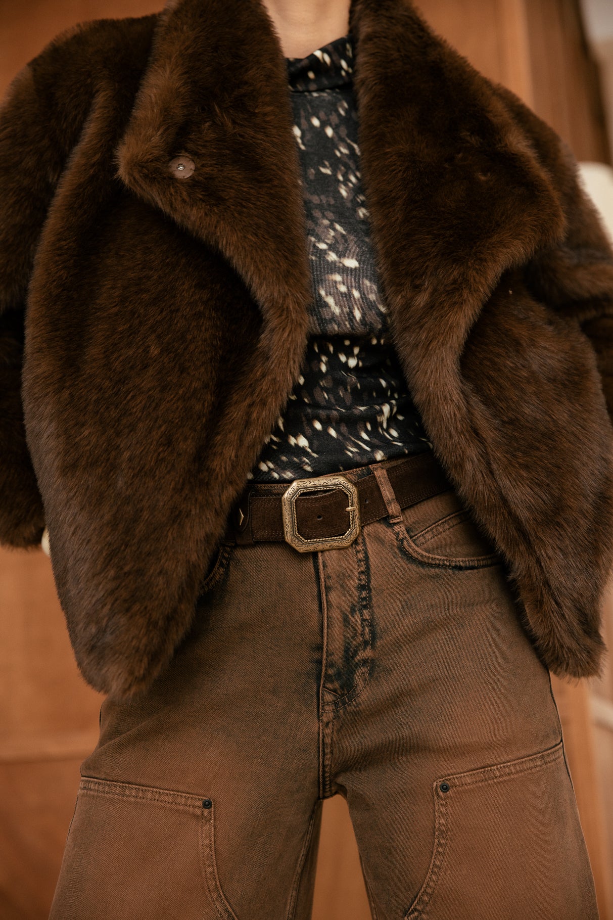 

Veste en fausse fourrure Femme Marbela Fur brown | Freeman T. Porter