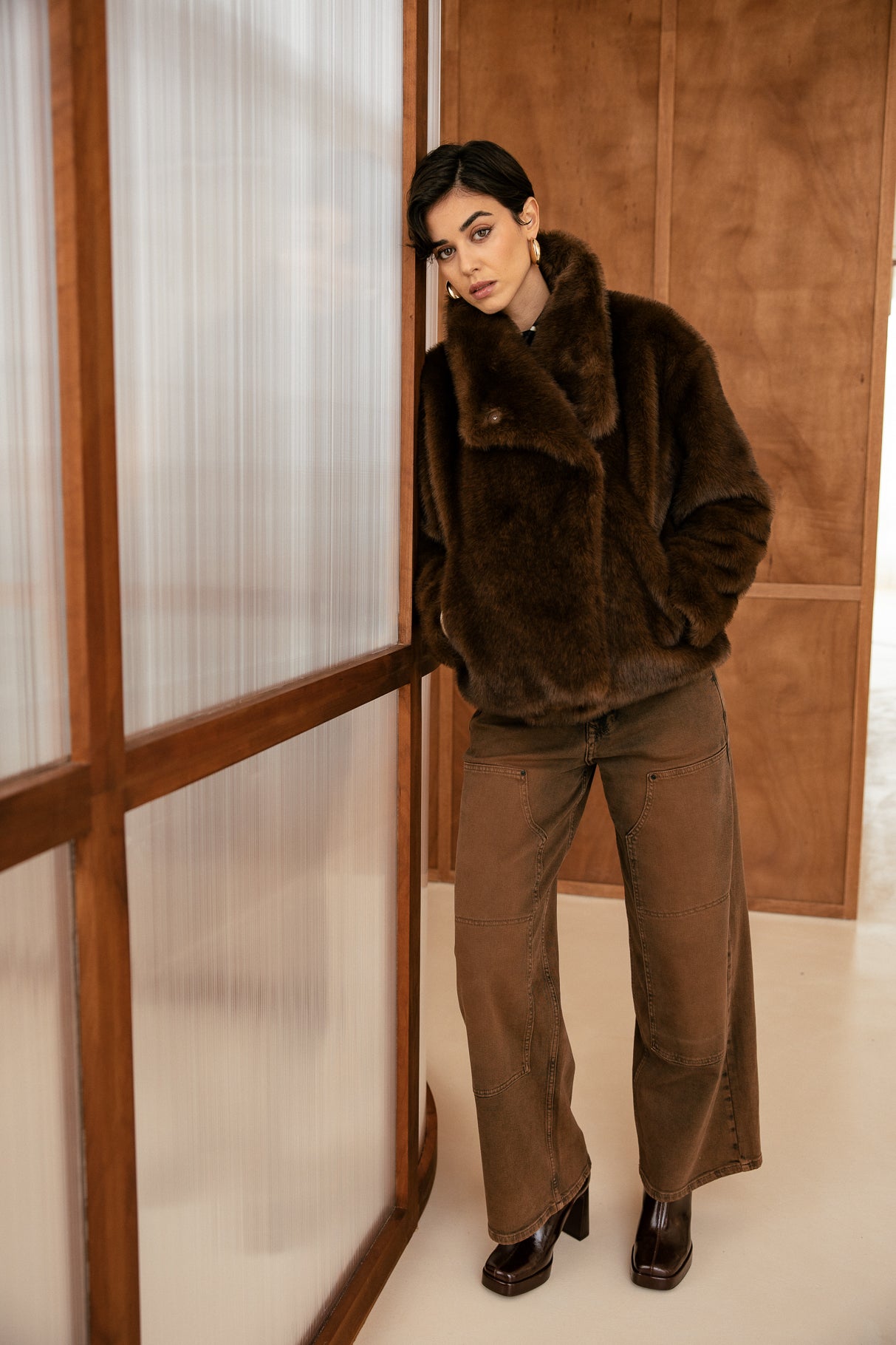 

Veste en fausse fourrure Femme Marbela Fur brown | Freeman T. Porter