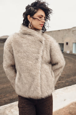 

Veste en fausse fourrure Femme Marbela Fur beige melange | Freeman T. Porter