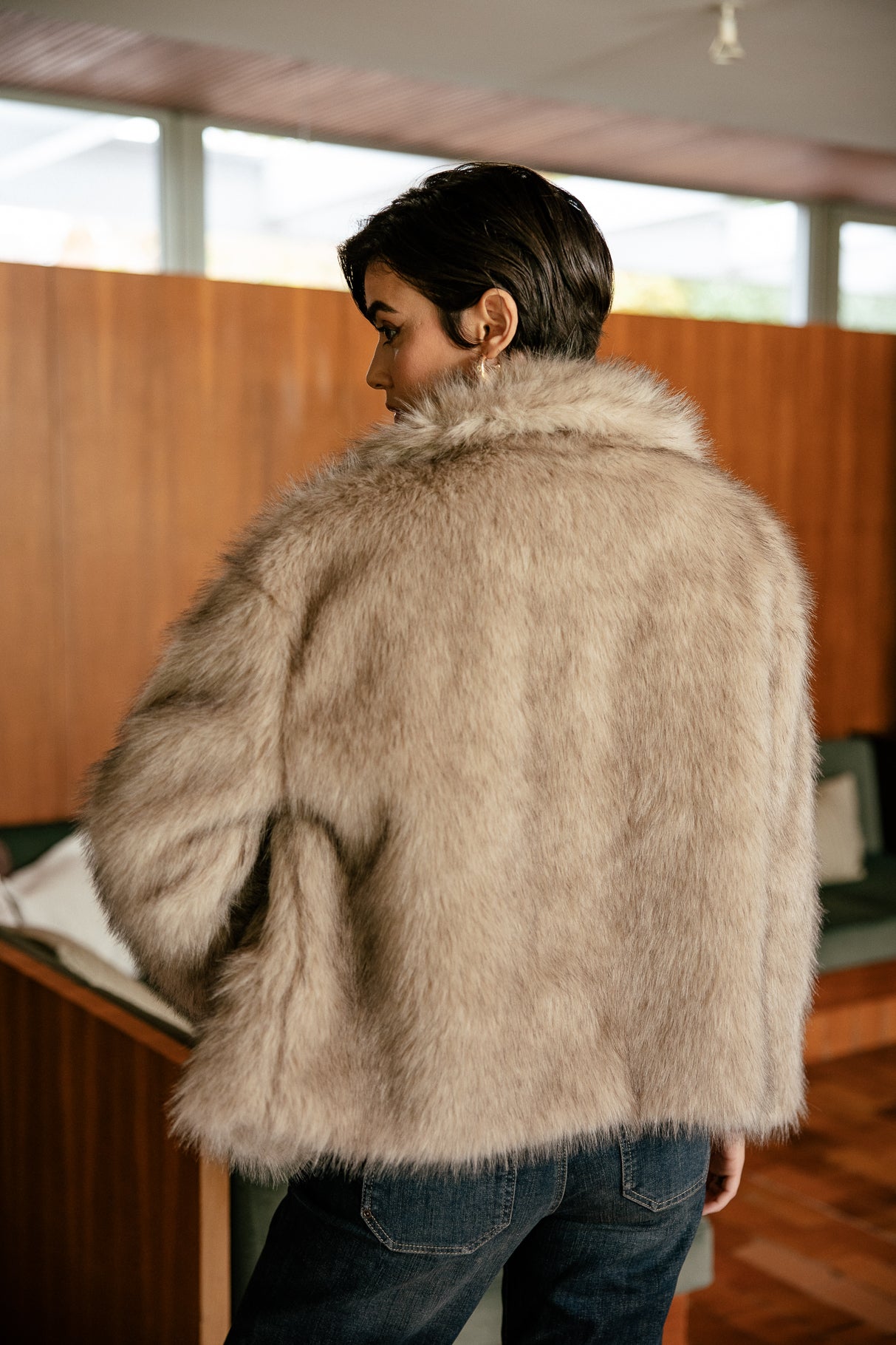 

Veste en fausse fourrure Femme Marbela Fur beige melange | Freeman T. Porter