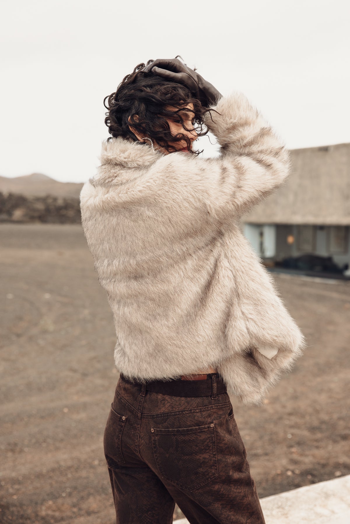 

Casaco de pelo sintético Mulher Marbela Fur beige melange | Freeman T. Porter