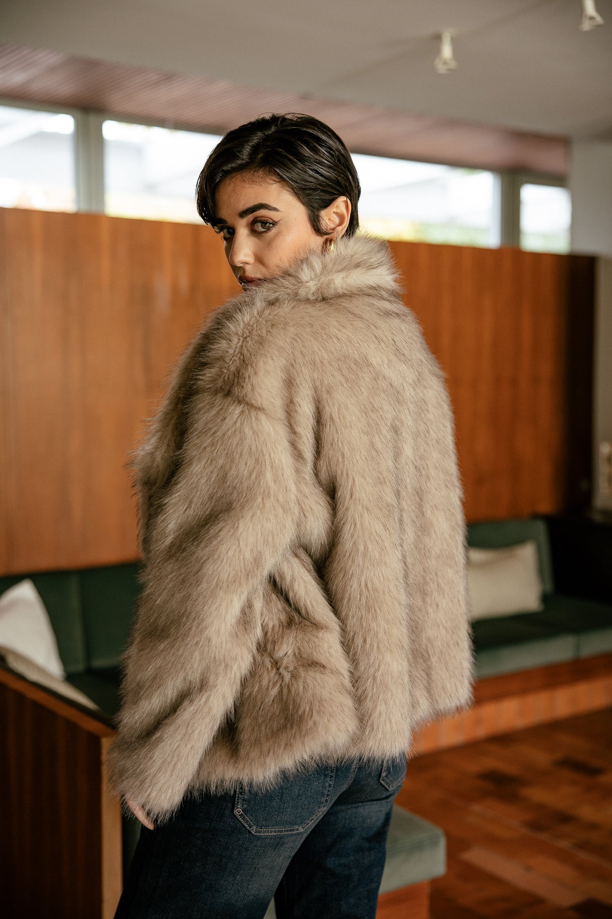 

Veste en fausse fourrure Femme Marbela Fur beige melange | Freeman T. Porter