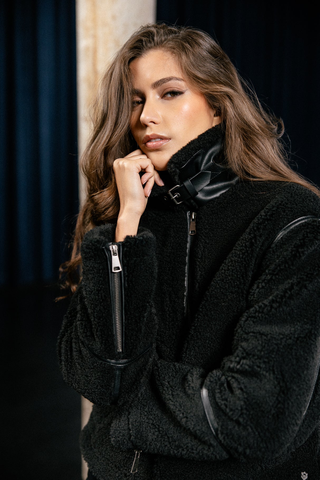 Maxime Fur Kunstpelzjacke, schwarz | Freeman T. Porter