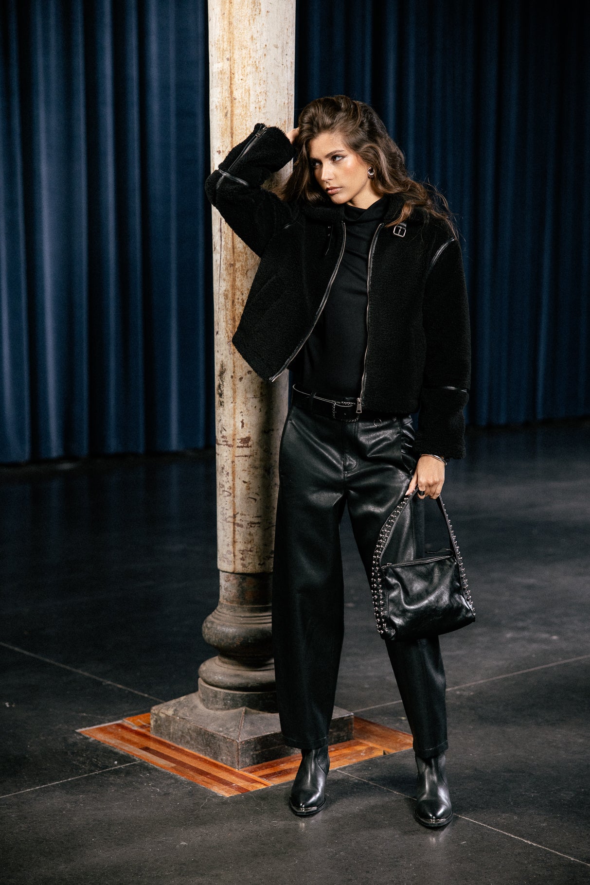 Maxime Fur Kunstpelzjacke, schwarz | Freeman T. Porter