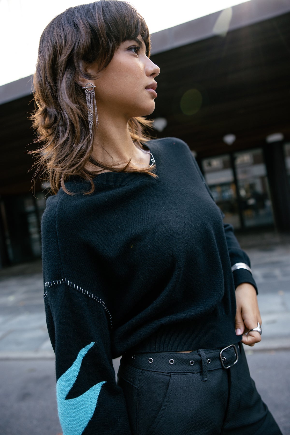 

Pullover mit Kontrastmotiv Damen Penny Intersia black | Freeman T. Porter