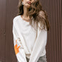 

Contrasting motive sweater Woman Penny Intersia egret | Freeman T. Porter