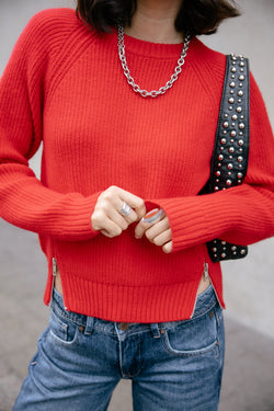 

Pull zippé coté Femme Pelosa Zip goji berry | Freeman T. Porter