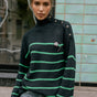 

Pull marinière oversize Femme Pragga Stripes blue_green | Freeman T. Porter