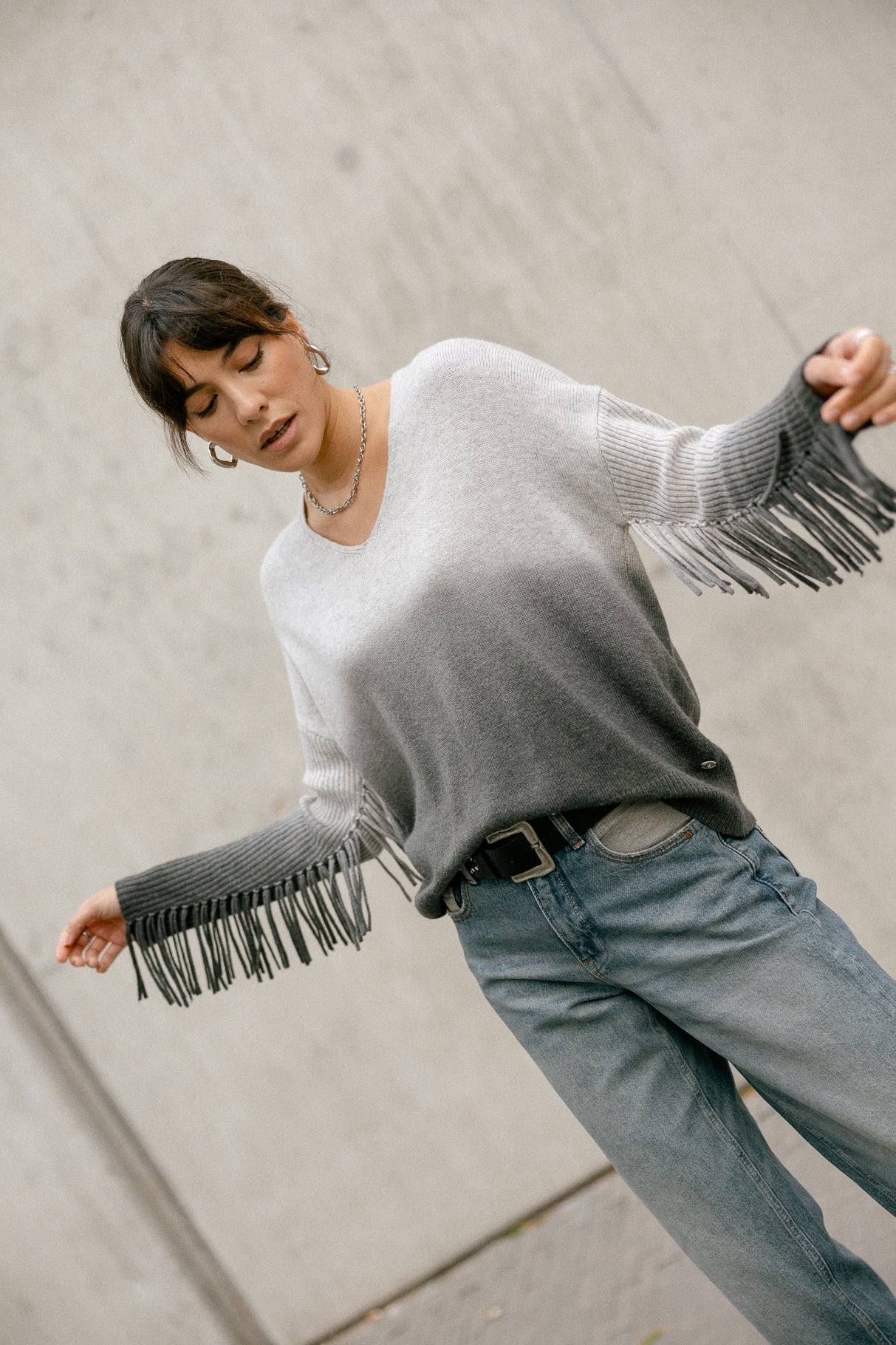   
            

Pull à franges Femme Phara Deep Dye greymelange | Freeman T. Porter
          