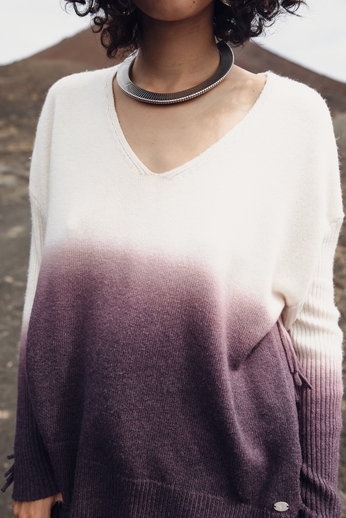 

Pullover mit Fransenärmeln Damen Phara Deep Dye fiig | Freeman T. Porter
