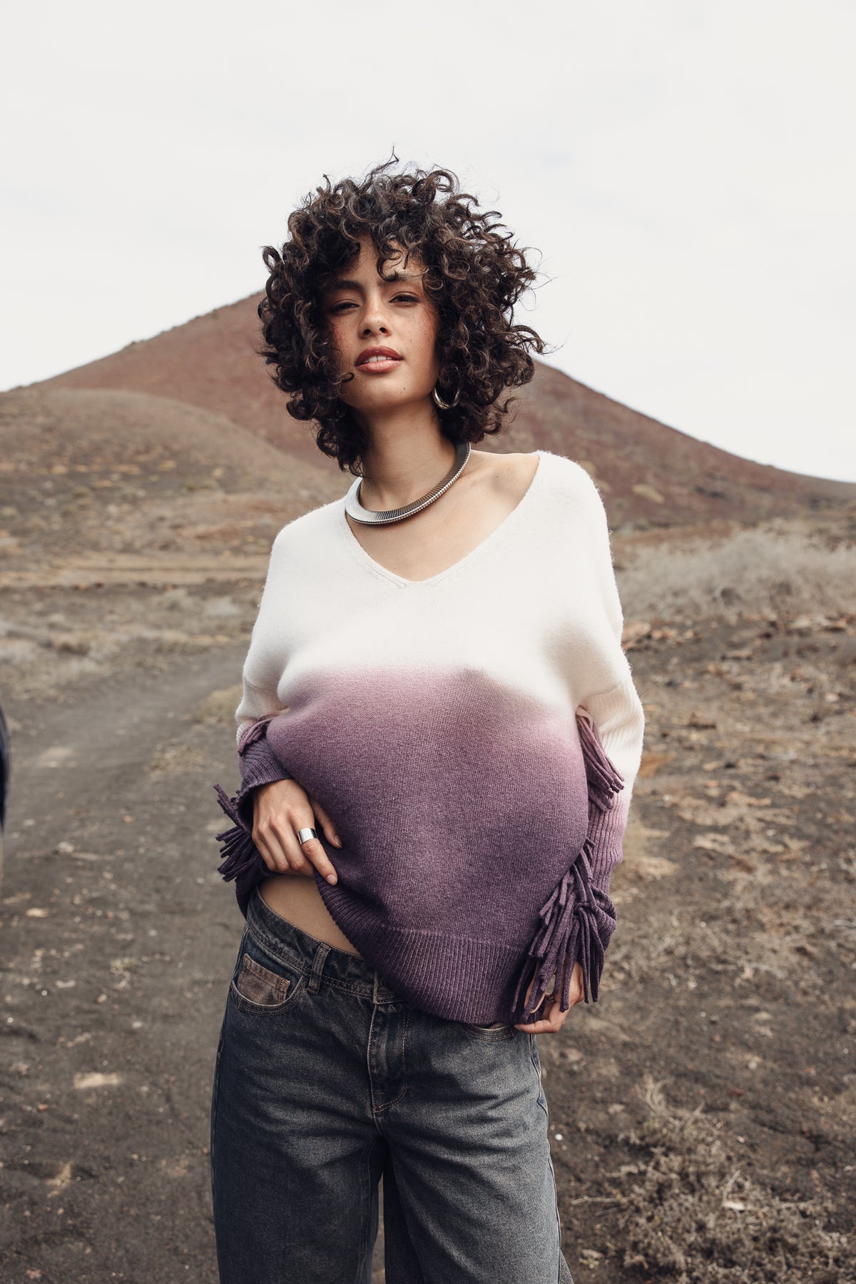 

Pullover mit Fransenärmeln Damen Phara Deep Dye fiig | Freeman T. Porter