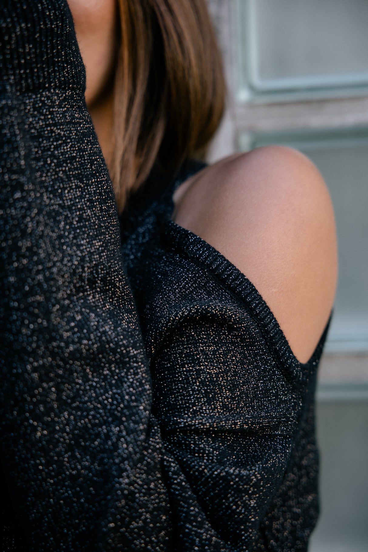 

Pull épaule dénudée Mujer Predige Lurex black | Freeman T. Porter