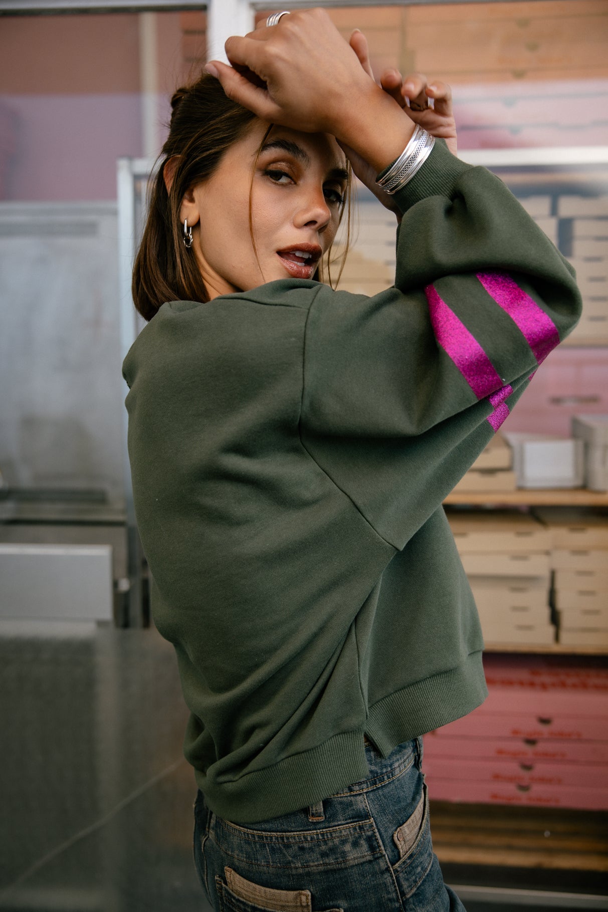 
              

Sweatshirt strass Femme Sheldone Glitter green gables | Freeman T. Porter
            