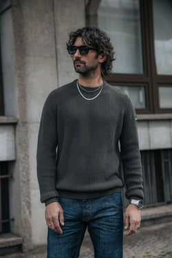 

Pull empiècement épaules Homme Pavel Shoulder olive night | Freeman T. Porter