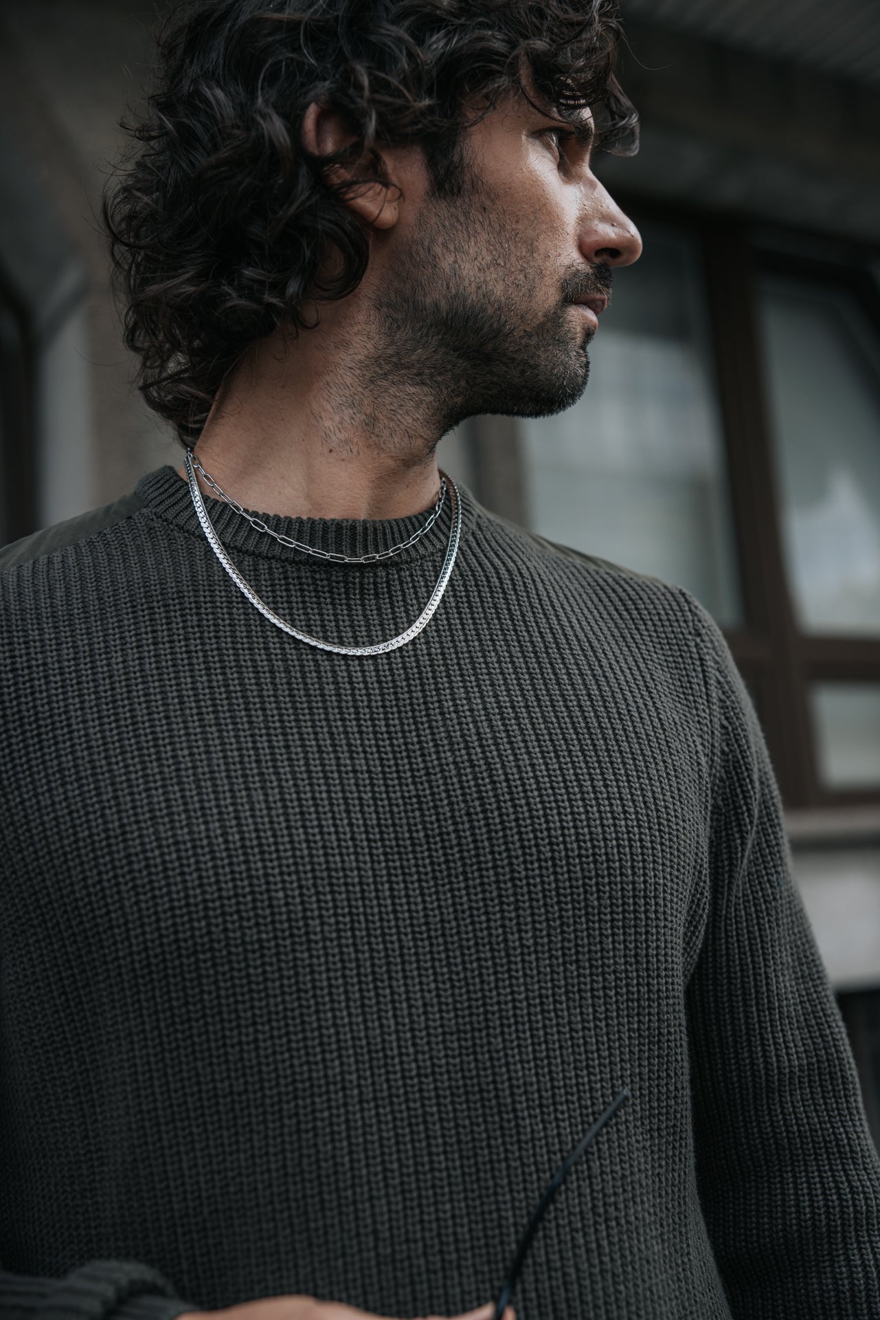 

Pullover mit Schultereinsätzen Herren Pavel Shoulder olive night | Freeman T. Porter