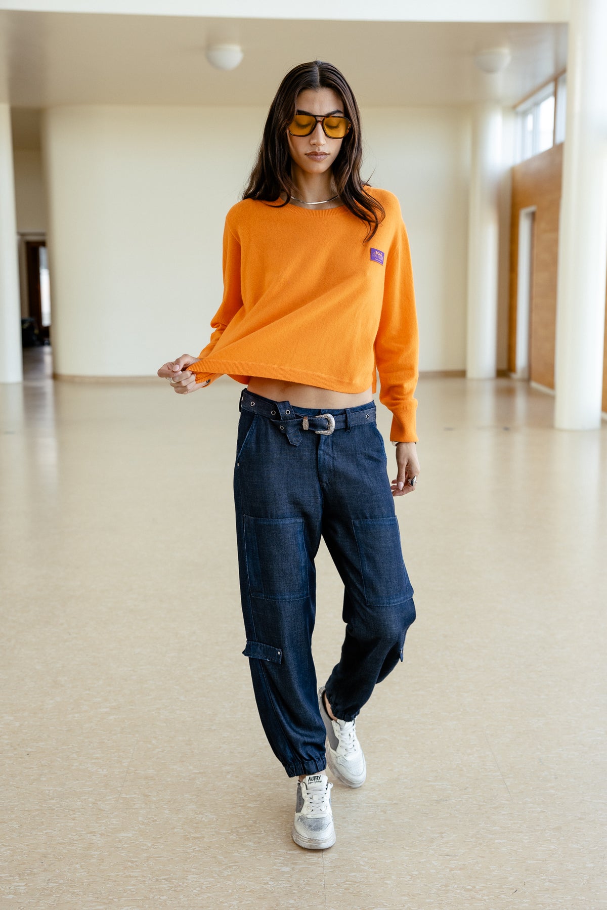 

Pull court Femme Pharos orange peel | Freeman T. Porter