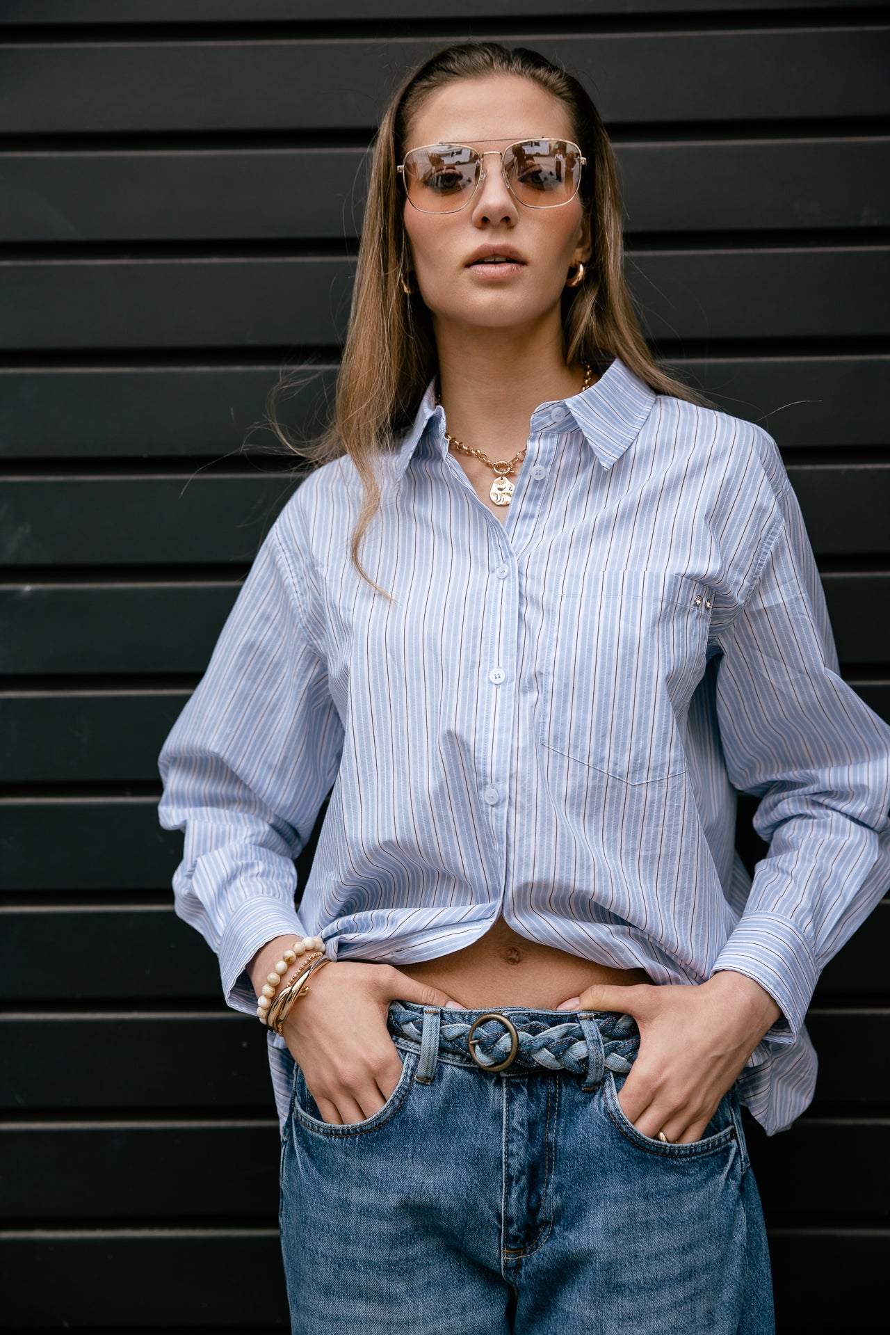 

Chemise rayée Femme Chamy Stripe granada sky | Freeman T. Porter