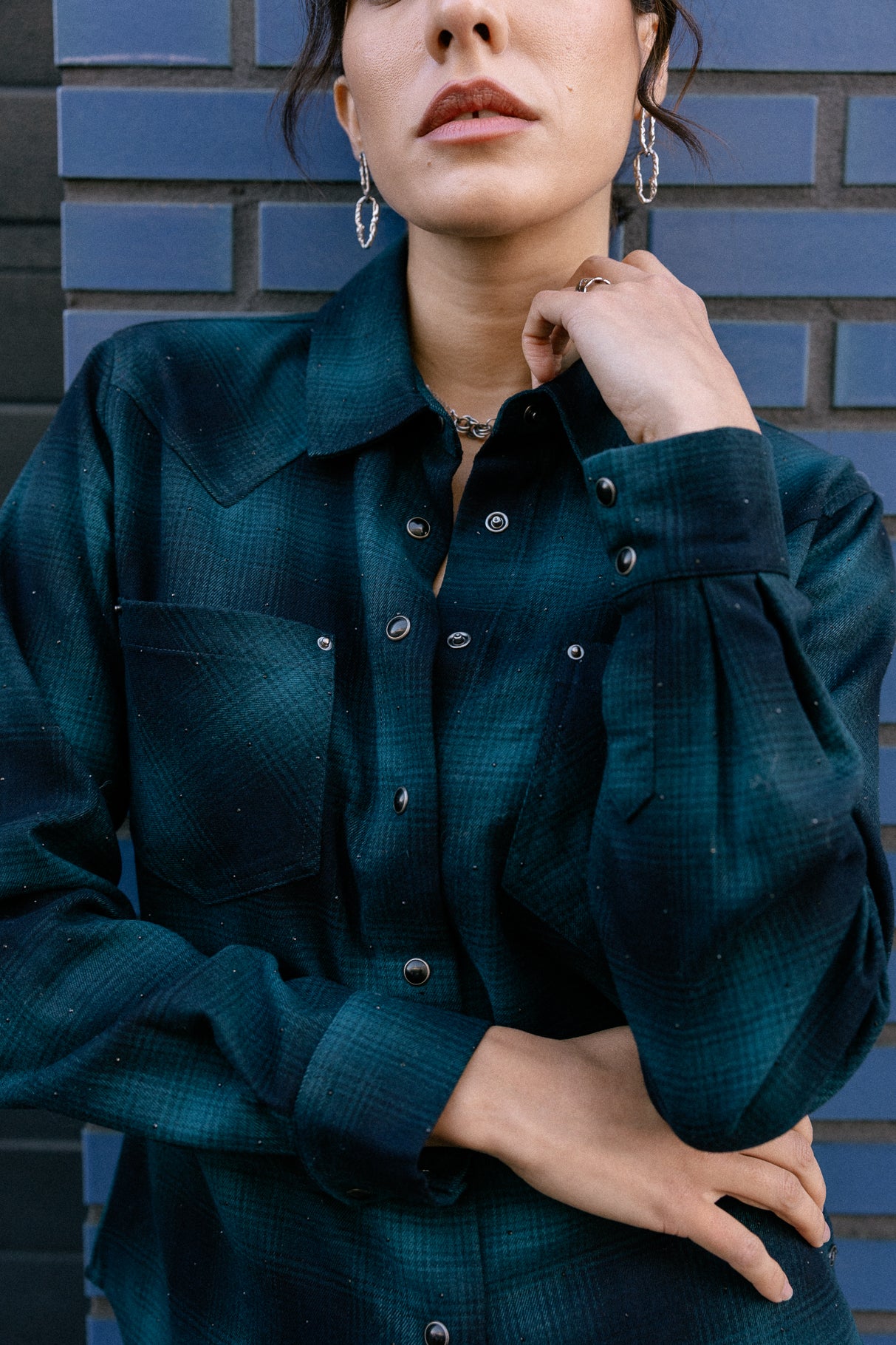 

Camisa a cuadros Mujer Chirina Rhinestones original | Freeman T. Porter