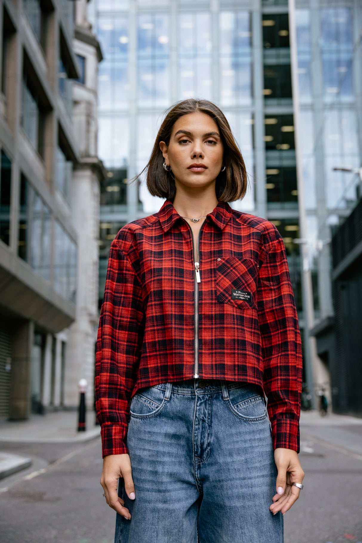 

Chemise zippée Mujer Chiky Checks red | Freeman T. Porter