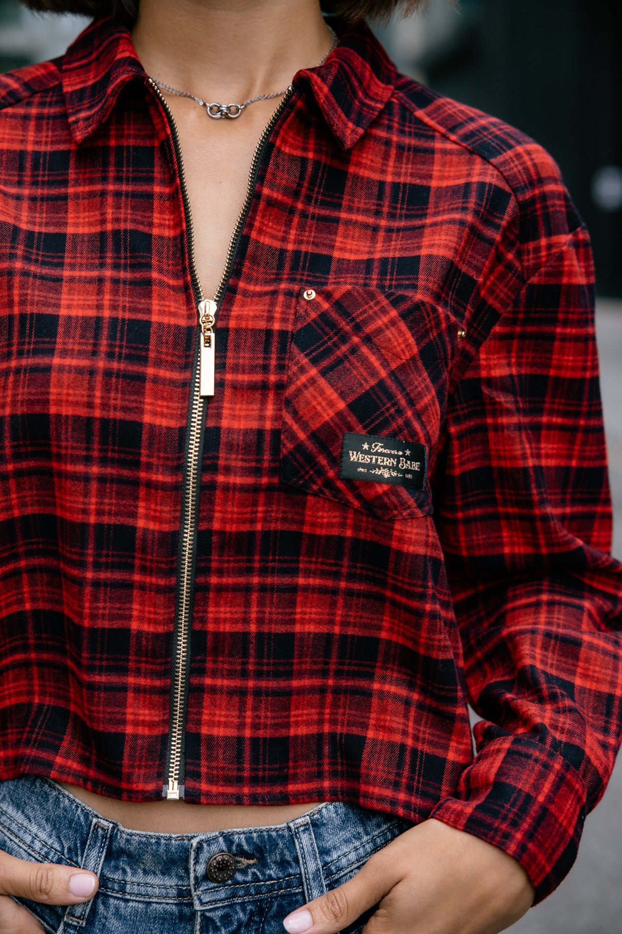 

Chemise zippée Mujer Chiky Checks red | Freeman T. Porter