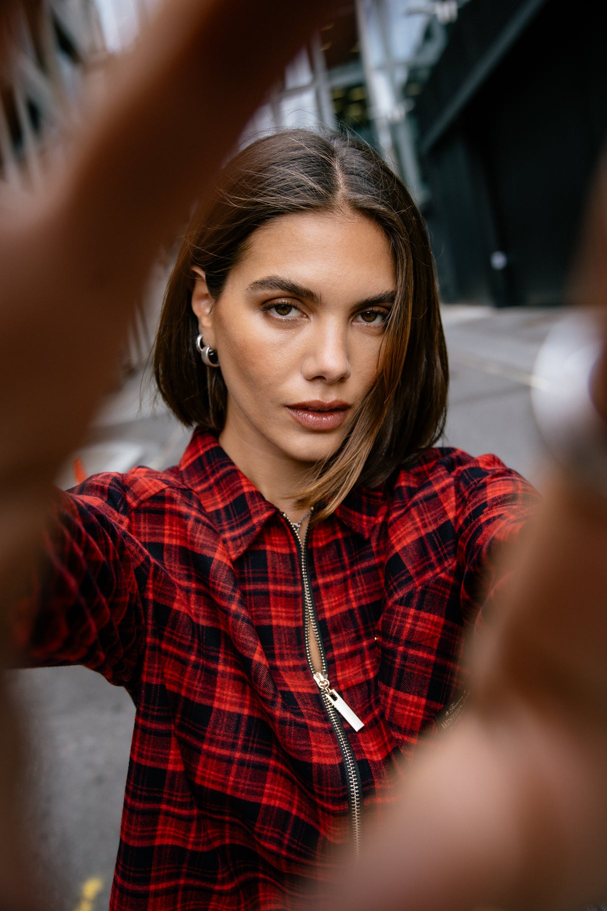 

Chemise zippée Mujer Chiky Checks red | Freeman T. Porter