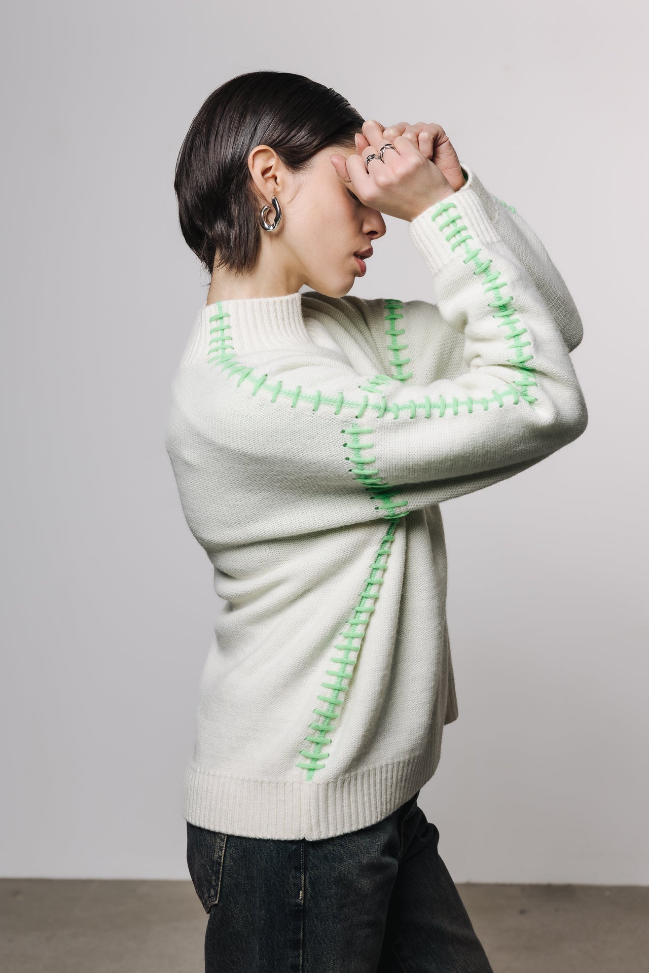 
              

Jersey de cuello alto Mujer Paley Colors off white / green | Freeman T. Porter
            