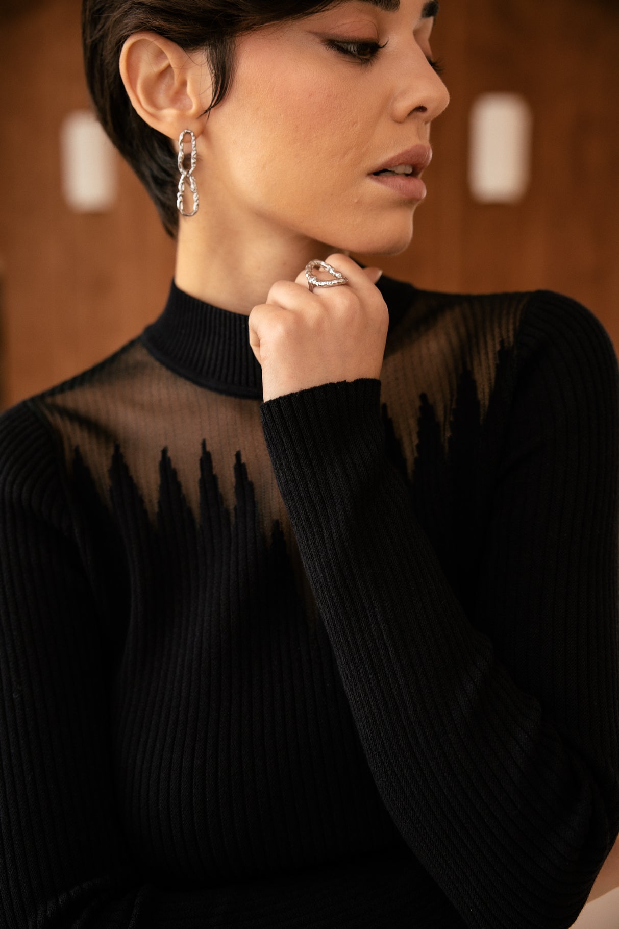 

Pull avec transparence Femme Prale black | Freeman T. Porter