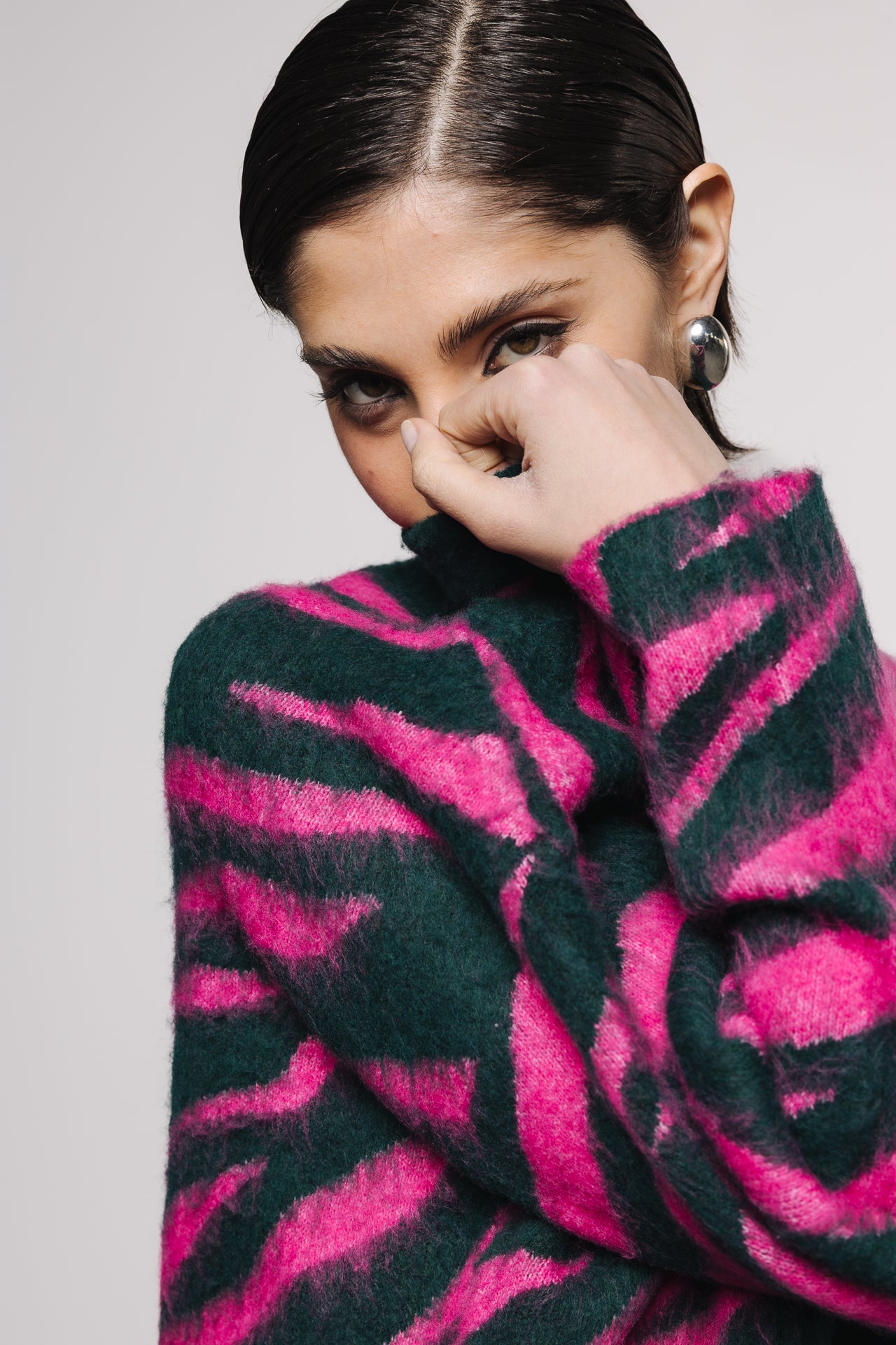 

Jersey de jacquard Mujer Parisi Zebra pink / green | Freeman T. Porter