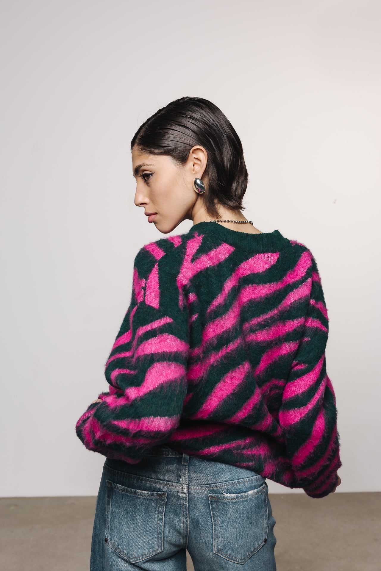 

Jersey de jacquard Mujer Parisi Zebra pink / green | Freeman T. Porter