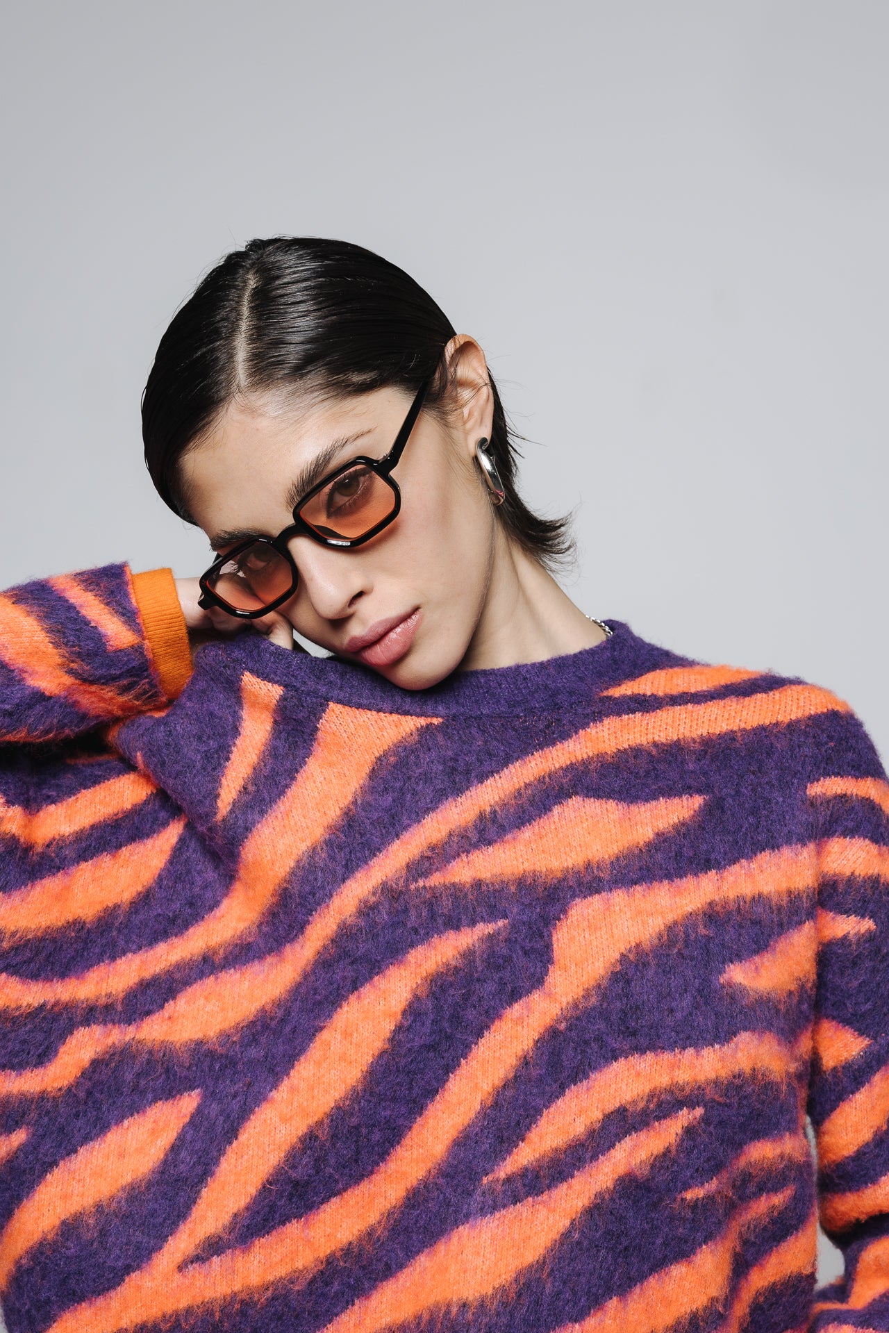

Jersey de jacquard Mujer Parisi Zebra orange / purple | Freeman T. Porter